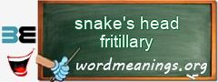 WordMeaning blackboard for snake's head fritillary